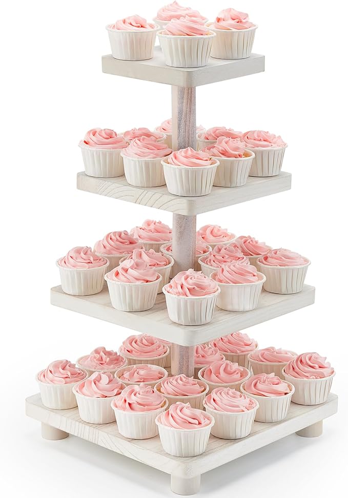 4 Tier Cupcake Stand, Wood Cake Stand by VIVIRBIEN