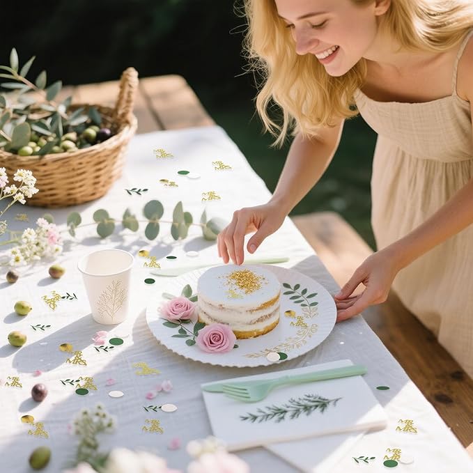 200 Pcs Gold Bridal Shower Decorations, Wedding Table Confetti, Glitter Mr Mrs - Image 3