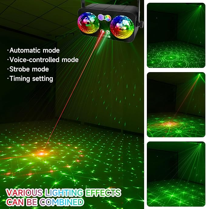 6 in 1 Party Lights Disco Ball Light Dj Disco Lights LED Stage Strobe Lights - Image 6