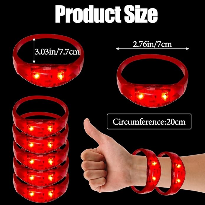 100 Pcs LED Bracelets Sound Activated - Image 6