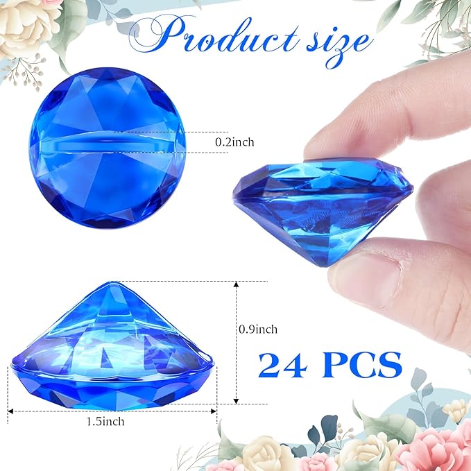 Boao 24 Pack Diamond Place Card Holders Acrylic Table Number Holder Card Stands - Image 2