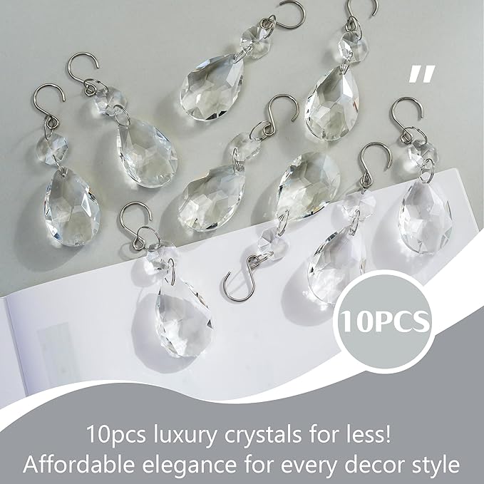 H&D HYALINE & DORA 3Inch Crystal Suncatcher Bauhinia Prisms Pendants 10Pcs - Image 6
