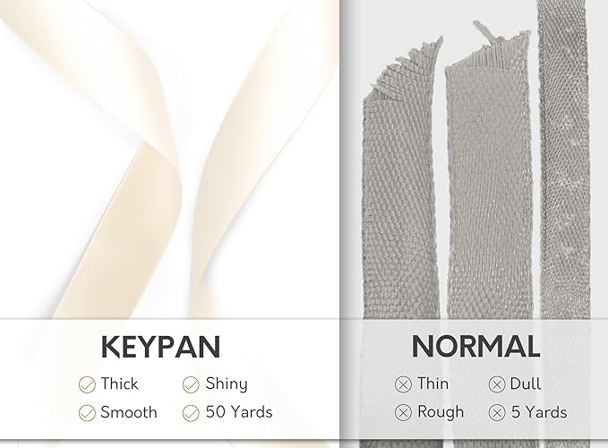 Ivory Satin Ribbon 7/8 Inch x 50 Yards Double-Faced Polyester Cream Ribbons - Image 4