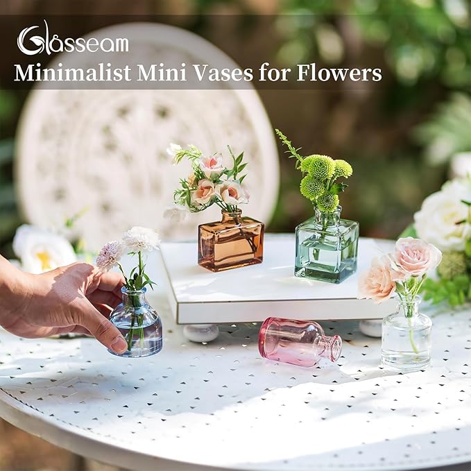 Glasseam Mini Bud Vases in Bulk 40: Colored Small Flower Vases - Image 3