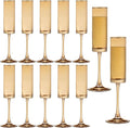 12 Pieces Amber Champagne Flutes 6 OZ Straight Sided Wine Glasses Champagne by Unknown