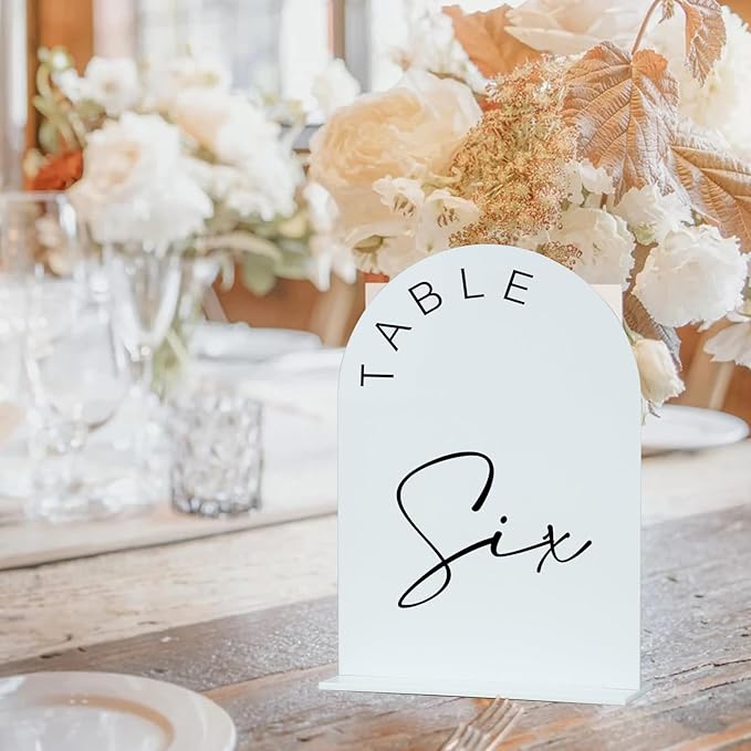 JINMURY White Arch Wedding Table Numbers 1-15 - Image 5