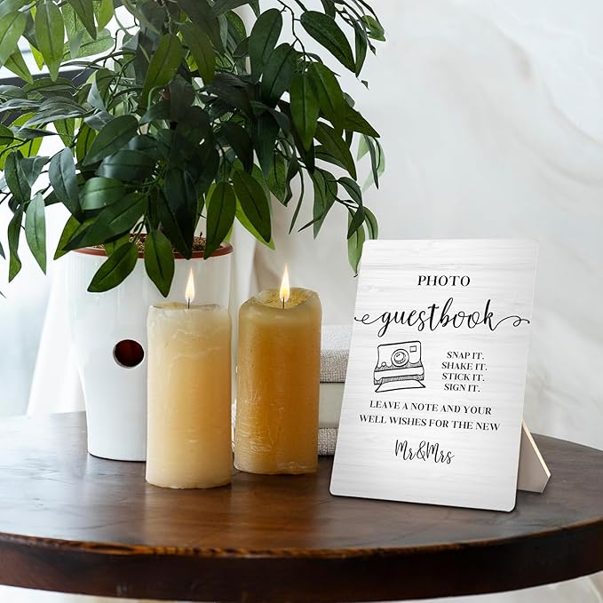Photo Guest Book Sign Wooden Stand 5x7 Inch, Wedding Guest Book Sign, Guest - Image 4