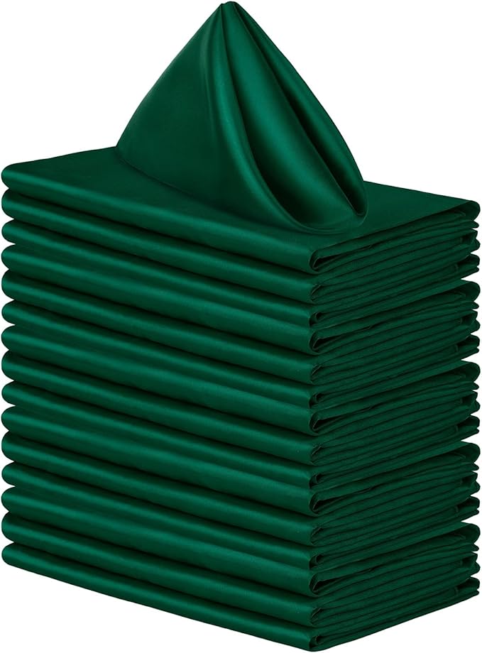 Aneco 16 Pack Square Satin Napkin Bright Silk Table Napkin Soft Smooth Fabric by Aneco