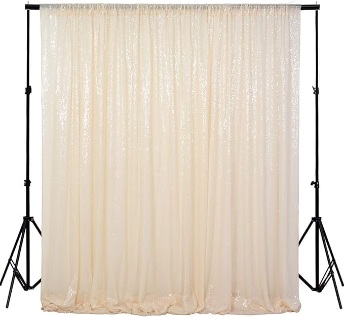 ShiDianYi 4FTX6FT-Ivory-SEQUIN Photo Backdrop, Photography Background Ivory by ShiDianYi