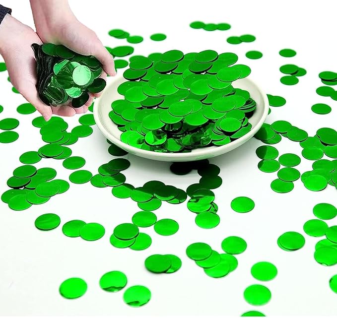 Green Round Foil Confetti Beautiful Metallic Table Confetti Glitter - Image 3