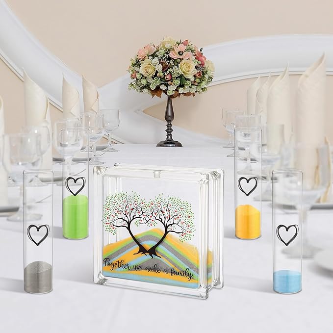 Wedding Unity Sand Set Include Vases Square Glass Jar Container 12 oz Sand - Image 4