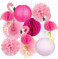 zilue Tropical Party Decorations Pink Flamingo Party Supplies Pom Poms Flowers by zilue