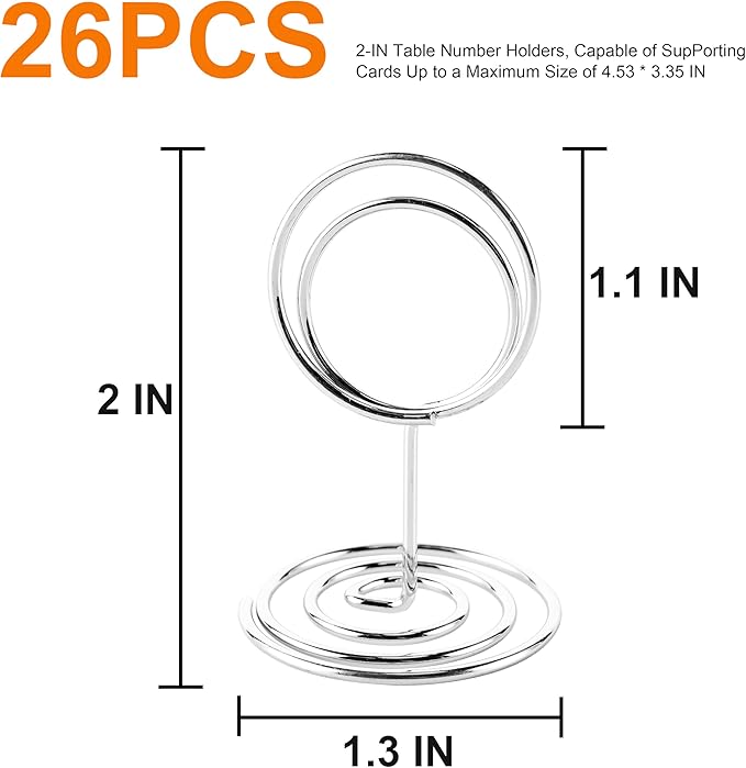 26Pcs Place Card Holder, Table Number Holders, Wire Picture Holder, Small Size - Image 2
