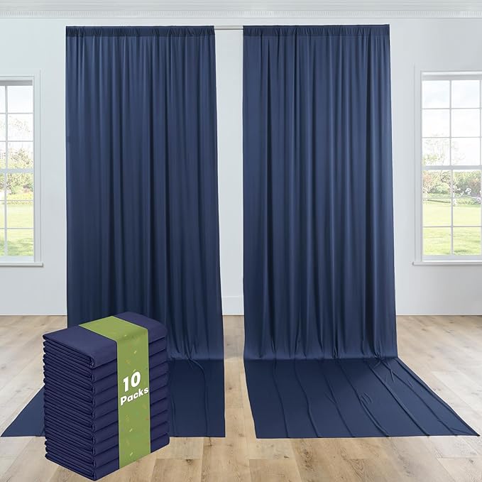 PartyVillage 50ft×15ft Navy Blue Backdrop Curtain - Image 2