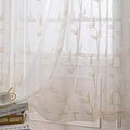 VISIONTEX Sheer Curtains 120 inch Length 2 Panels Set, Rod Pocket Embroidered by VISIONTEX