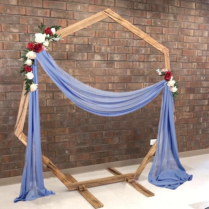 Wedding Arch Draping Fabric 20 Ft Periwinkle Color Chiffon Drapes - Image 3