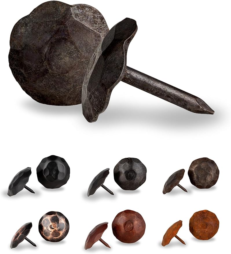 10 Pack 0.75" Round Head Iron Clavos Decorative Nails – Unfinished – Handmade by BorderlandRusticHardware