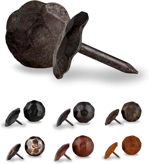 10 Pack 0.75" Round Head Iron Clavos Decorative Nails – Unfinished – Handmade by BorderlandRusticHardware