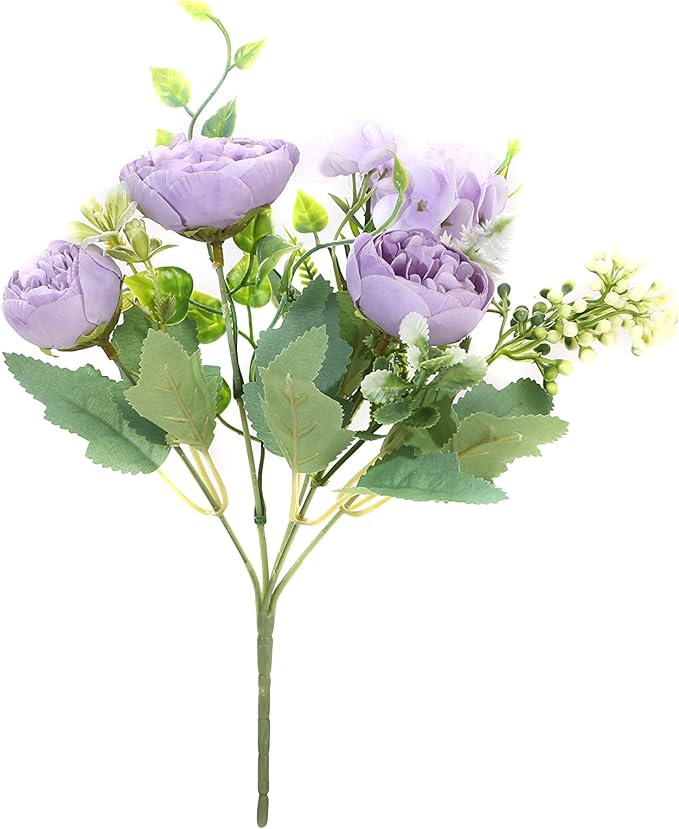 Artificial Flowers Fake Peony Silk Mini Plastic Bridal Flowers - Image 2