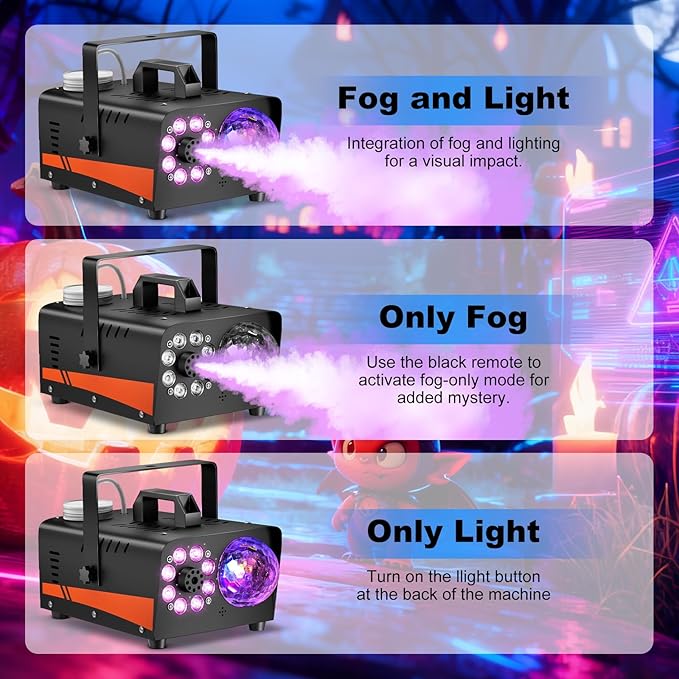 1200W Fog Machine, Halloween Smoke Machine Fog - Image 8