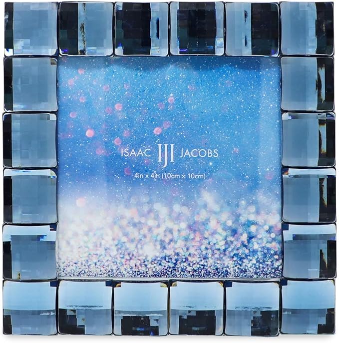 Isaac Jacobs Decorative Sparkling Navy Jewel Picture Frame, Photo Display & - Image 2