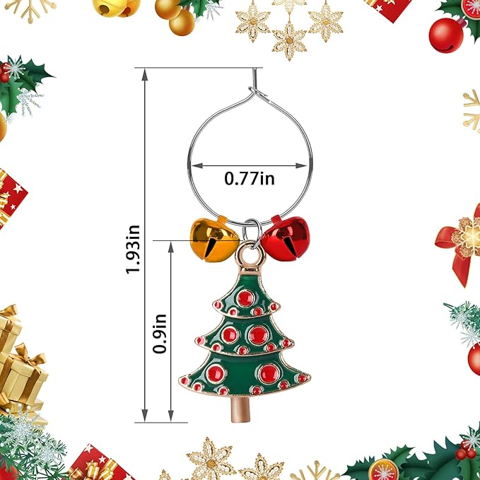SANNIX 24pcs Christmas Wine Glass Charms - Image 2