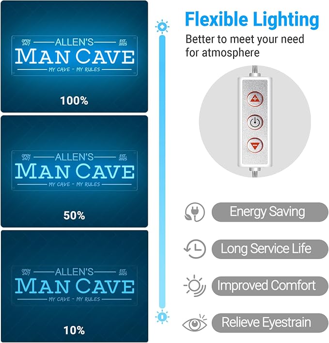 Custom Man Cave Neon Sign for Wall Decor, Personalized LED Neon Home Bar Name - Image 4