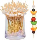 300Pcs Fancy Toothpicks for Appetizers, 4.7Inch White Pearl Cocktail Picks For by Unknown