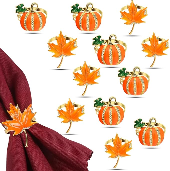 KPOSIYA 24 Pcs Fall and Christmas Napkin Set by KPOSIYA