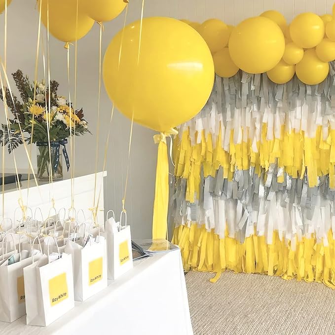 PartyWoo Light Yellow Crepe Paper Streamers 4pcs 328ft Pack of Pastel Pale - Image 4