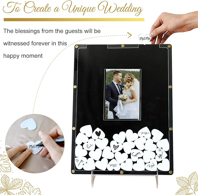 AerWo Wedding Guest Book Alternative, Acrylic Guest Book Wedding Reception - Image 6