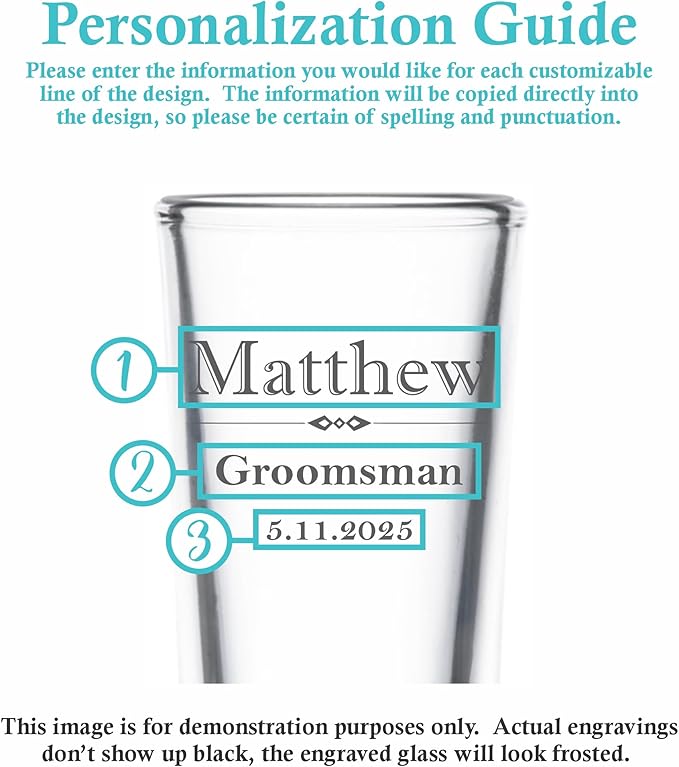 Custom Engraved Shot Glass – 2oz Tall Clear Glass – Personalized Gift - Image 2