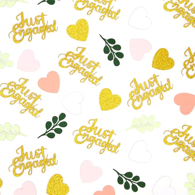 200PC Engagement Confetti for Engagement Party Decorations Sage Green and Pink - Image 2