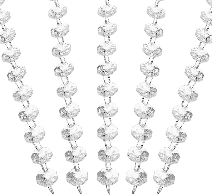 PATIKIL 14 mm Crystal Garland Strands, 32.8 Ft Acrylic Octagon Chandelier Bead by PATIKIL