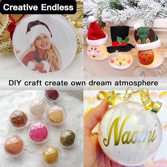 Jishi 10pk Clear Plastic Christmas Ornaments - Image 5