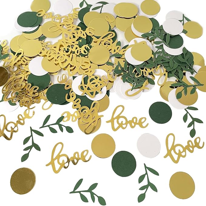 200 Pcs Gold Glitter Wedding Table Confetti, Bridal Shower Decorations by WEIKA