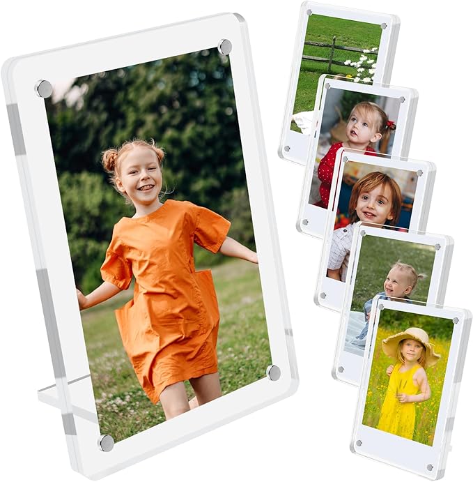 6 Pack Acrylic Magnetic Picture Frames 3x5, Refrigerator and Desktop Photo by Unknown