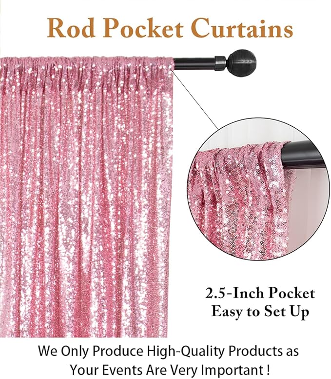 ShiDianYi Sequin Backdrop Fuchsia Pink 2 Panels 4FTx10FT Backdrop - Image 4
