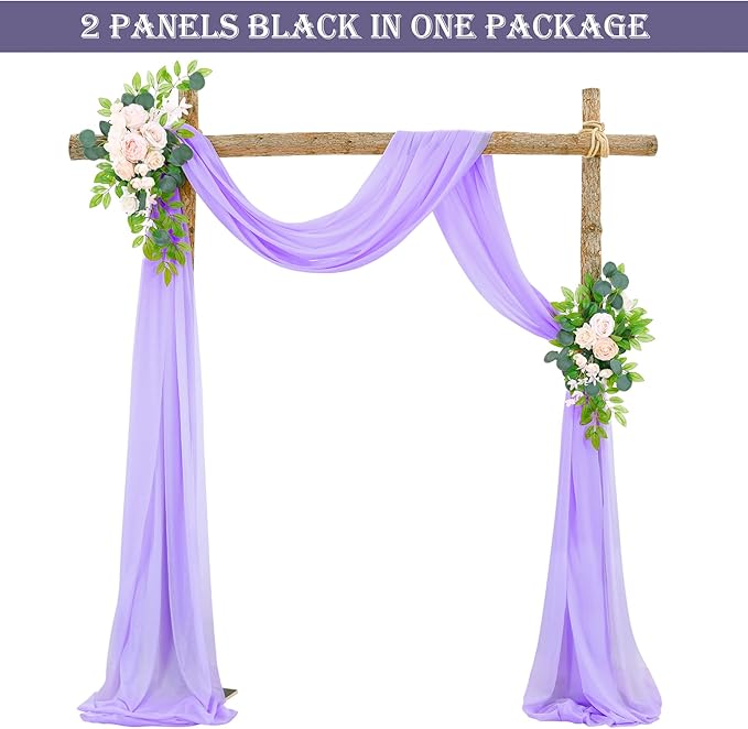 Lavender Wedding Arch Draping Fabric Purple Sheer Wedding Arch Drapes - Image 5