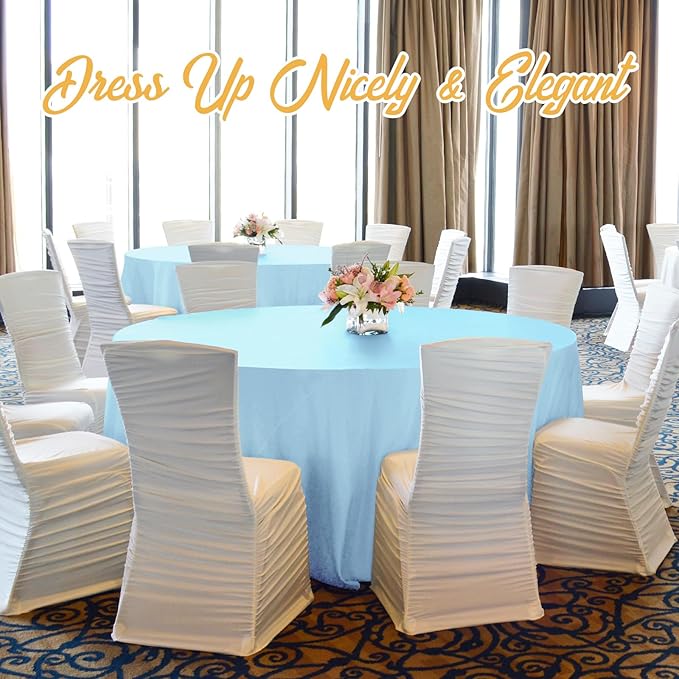BRILLMAX 6 Pack Light Blue Round Tablecloths 120 Inch - Image 8