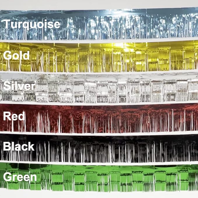 4 Pack Total 40 Feet Foil Fringe Garland Metallic Wall Hanging Drapes Tassel - Image 8
