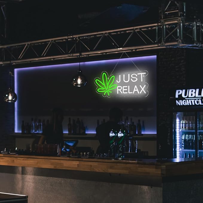 JUST RELAX Neon Sign Led Wall Decor Man Cave Neon Light Up Signs Wall Art - Image 5