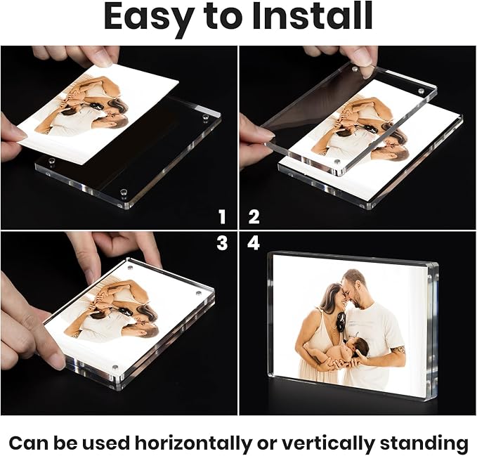 Acrylic Magnetic Photo Frame, 4x6 Inch Double-sided Magnetic Photo Frame - Image 7