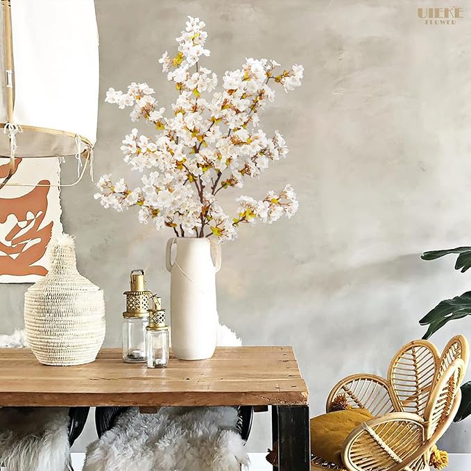 Uieke Silk Cherry Blossom Branches, 39.3in Artificial Cherry Blossom Tree Stems - Image 7