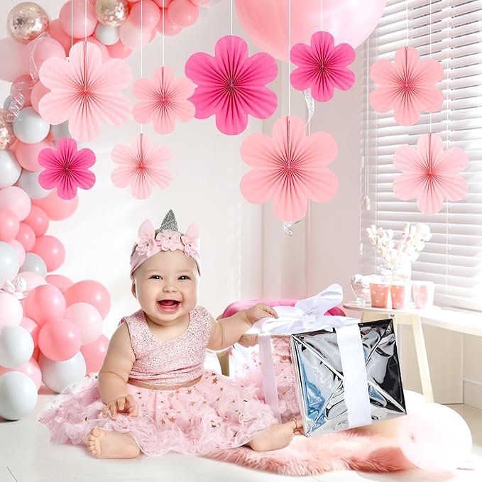 Easy Joy Hot Pink Paper Flowers Decorations - Image 6