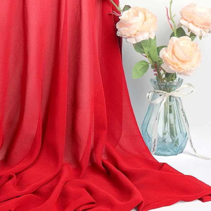 DUOBAO Ceiling Drapes 5FTx10FT Red Backdrop Curtains - Image 6