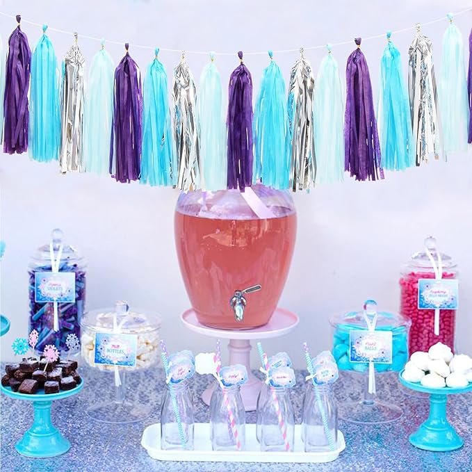 Purple-Blue Silver Frozen Christmas Party-Decorations - Image 7