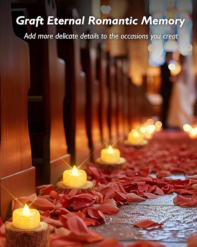 Remote Candles, 24 Pack Flameless Tea Lights Candle Battery Operated, 400+Hours - Image 7