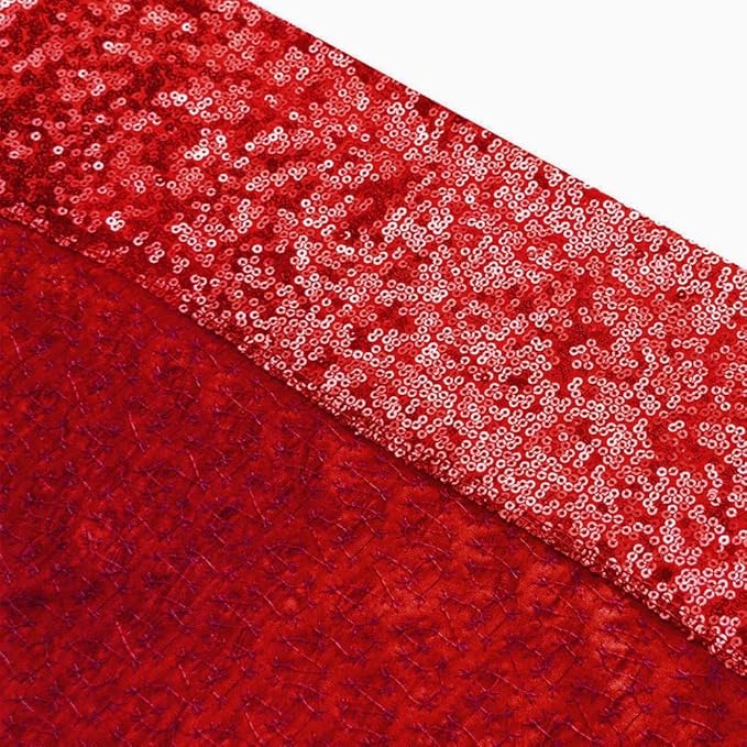 Poise3EHome 8Ft x 10Ft Red Sequin Backdrop, Glitter Thick Satin Sequin - Image 7