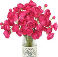 Letjolt Ranunculus Artificial Flower ROSEO Pink Silk Flowers Faux DIY Bouquet by Letjolt